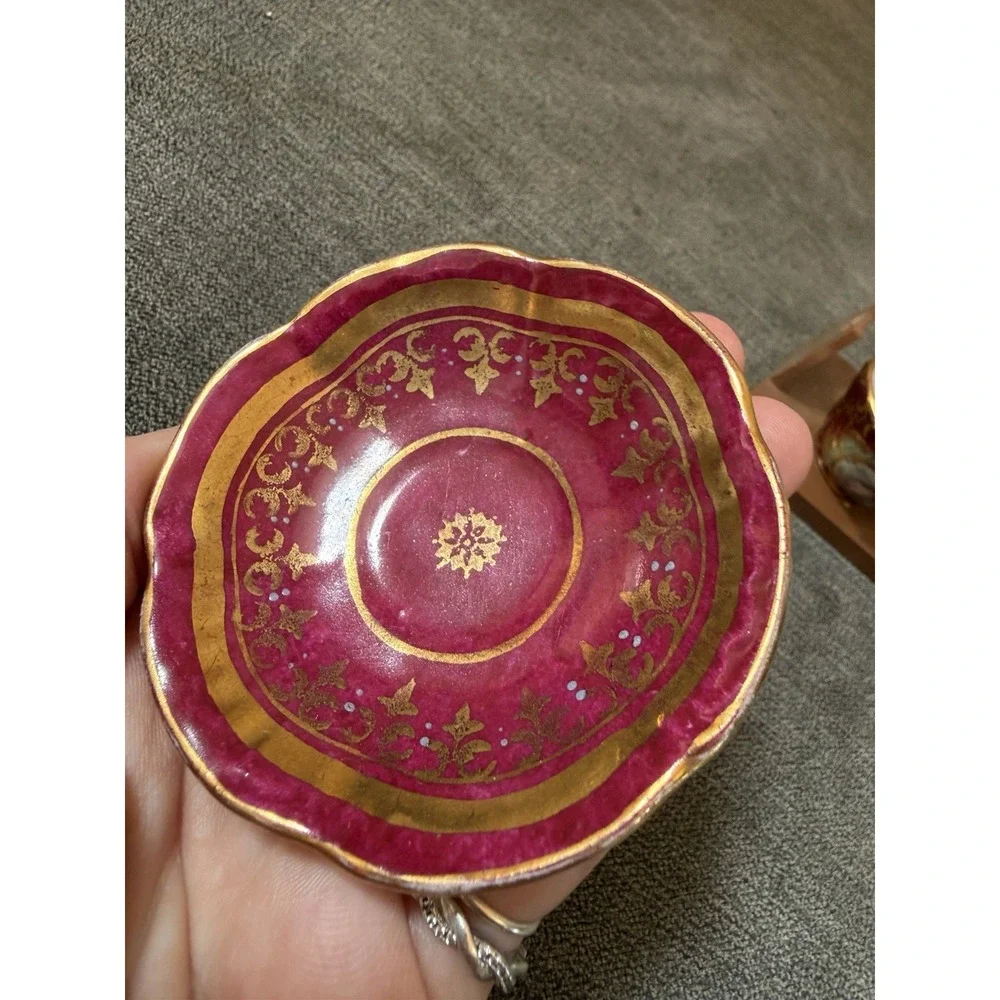 Antique Royal Vienna Porcelain Demitasse Cup Saucer Hand Painted Bindenschild